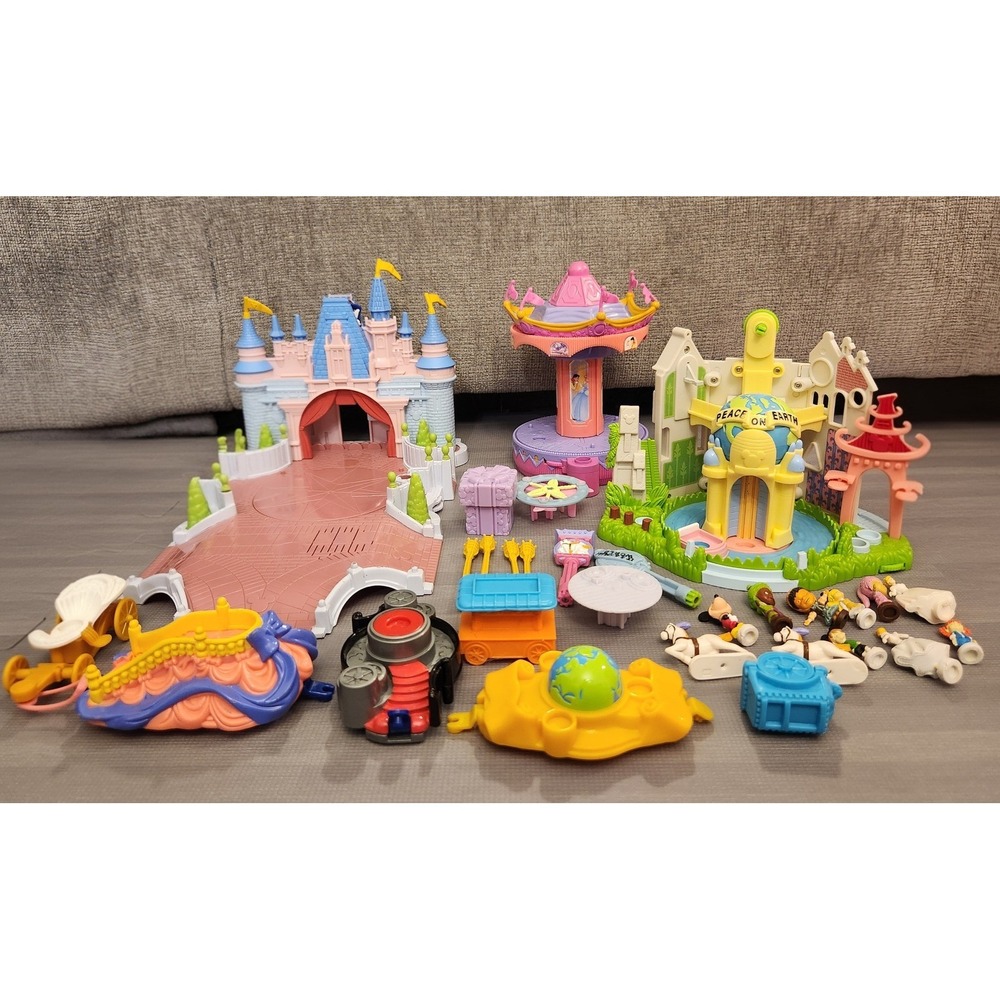 Disney Parks‎ Tiny Collection Playset Lot Castle Carousel Small World Figures